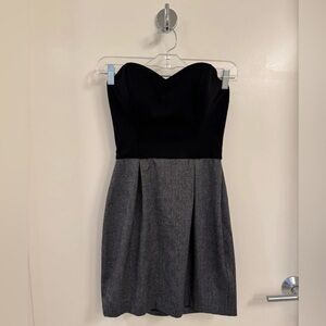 GUESS Sweetheart Strapless Dress M Black/Gray Sparkle Back Zipper Cocktail Dress